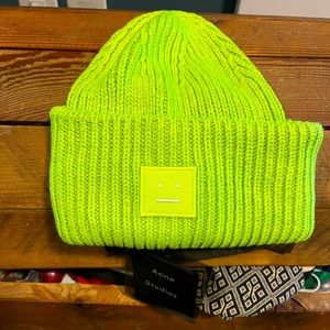 Acne studios face patch beanie
